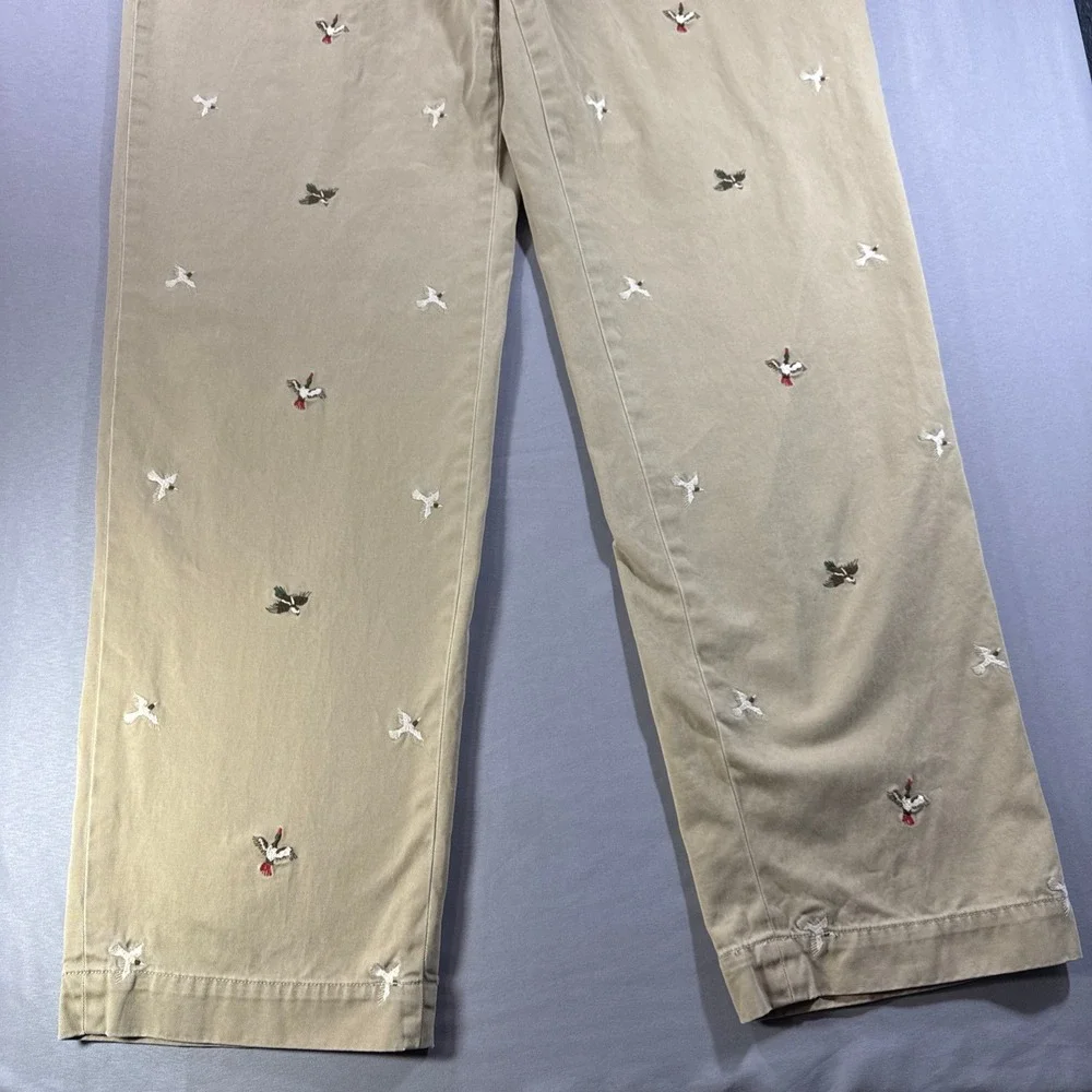 Polo Ralph Lauren Duck Mallard Bird Embroidered Mens Chino Pants Khaki 36x34